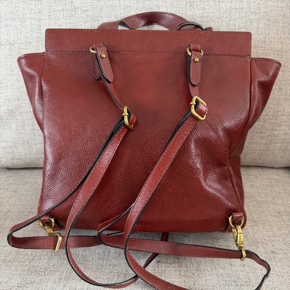 Fossil Amelia Convertible Backpack Dark Red Leather - Picture 2 of 16